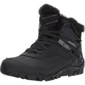 Merrell Aurora 6 Ice+ Waterproof Womens Winter Boots Size 9 Black Faux Fur Lined